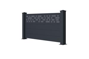 Lot de 2 clôtures Aluminium Semi-Ajourées 1,9m ADULA H.90cm gris 3