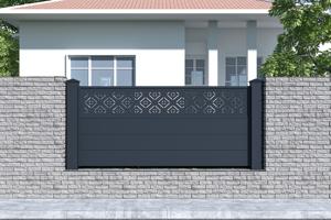 Lot de 3 clôtures Aluminium Semi-Ajourées 1,9m TRIGLAV H.90cm gris 4