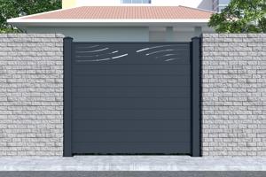 Lot de 2 clôtures Aluminium Semi-Ajourées 1,9m VELETA H.170cm gris 4