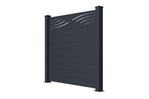 Lot de 2 clôtures Aluminium Semi-Ajourées 1,9m VELETA H.170cm gris 3