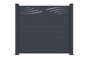 Hliníkový Plot Polootevřený 1,9m VELETA V. 170cm Šedá main image