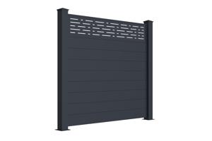 Clôture Aluminium Semi-Ajourée 1,9m ARLBERG H.170cm gris 2