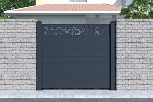 Aluminium Schutting Halfopen 1,9m ADULA H. 170cm Grijs 4