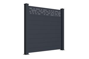 Aluminium Schutting Halfopen 1,9m ADULA H. 170cm Grijs 3