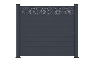 Hliníkový Plot Polootevřený 1,9m ADULA V. 170cm Šedá main image