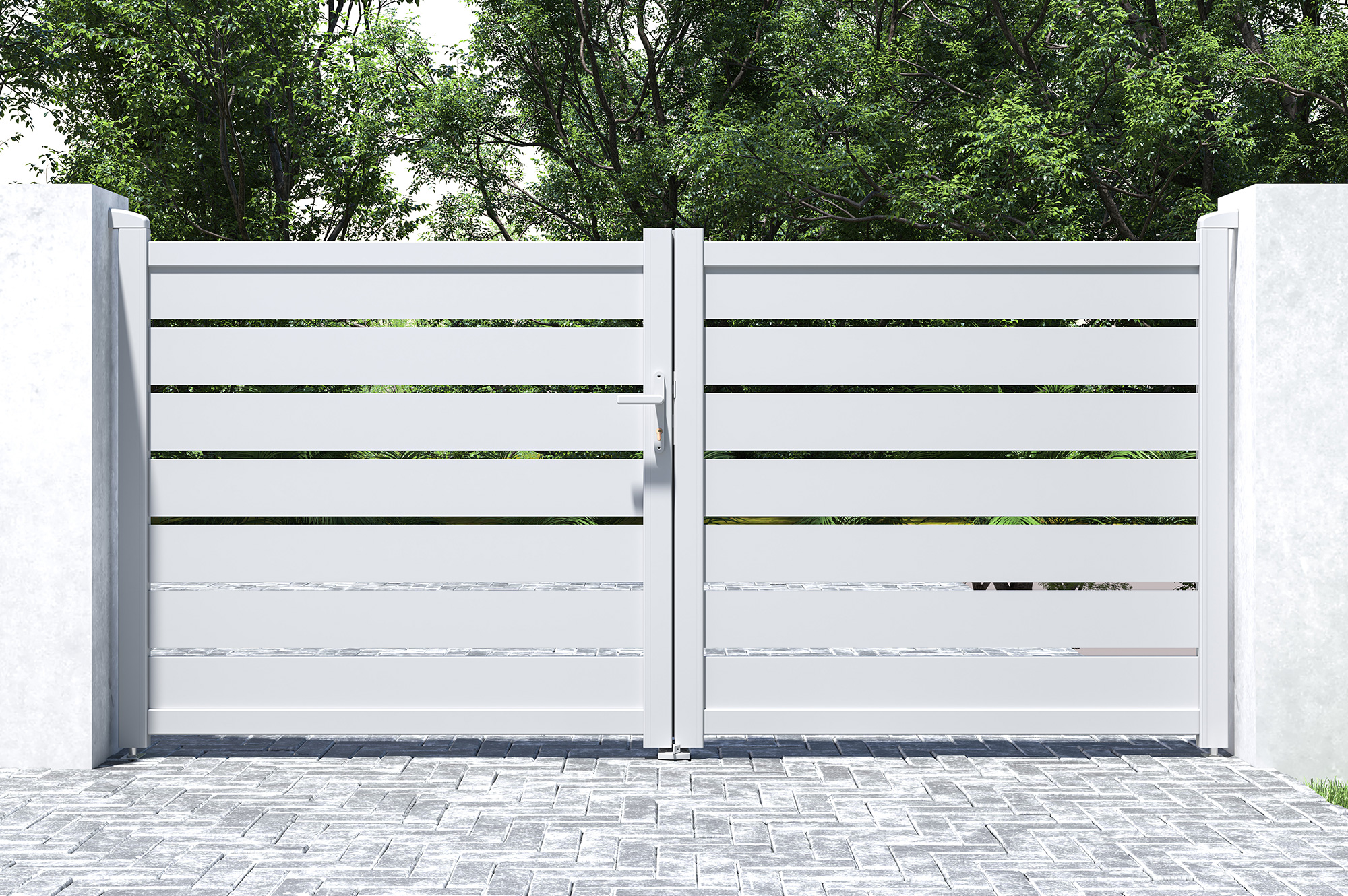 Electric swing gate 3m VOGEL 300B140 white + RANGER B150 motorization 9