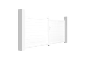 Portão giratório elétrico branco EIGER 400B140 + motorização BUNKER B500 3