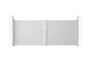 Portão giratório elétrico branco EIGER 400B140 + motorização BUNKER B500 2