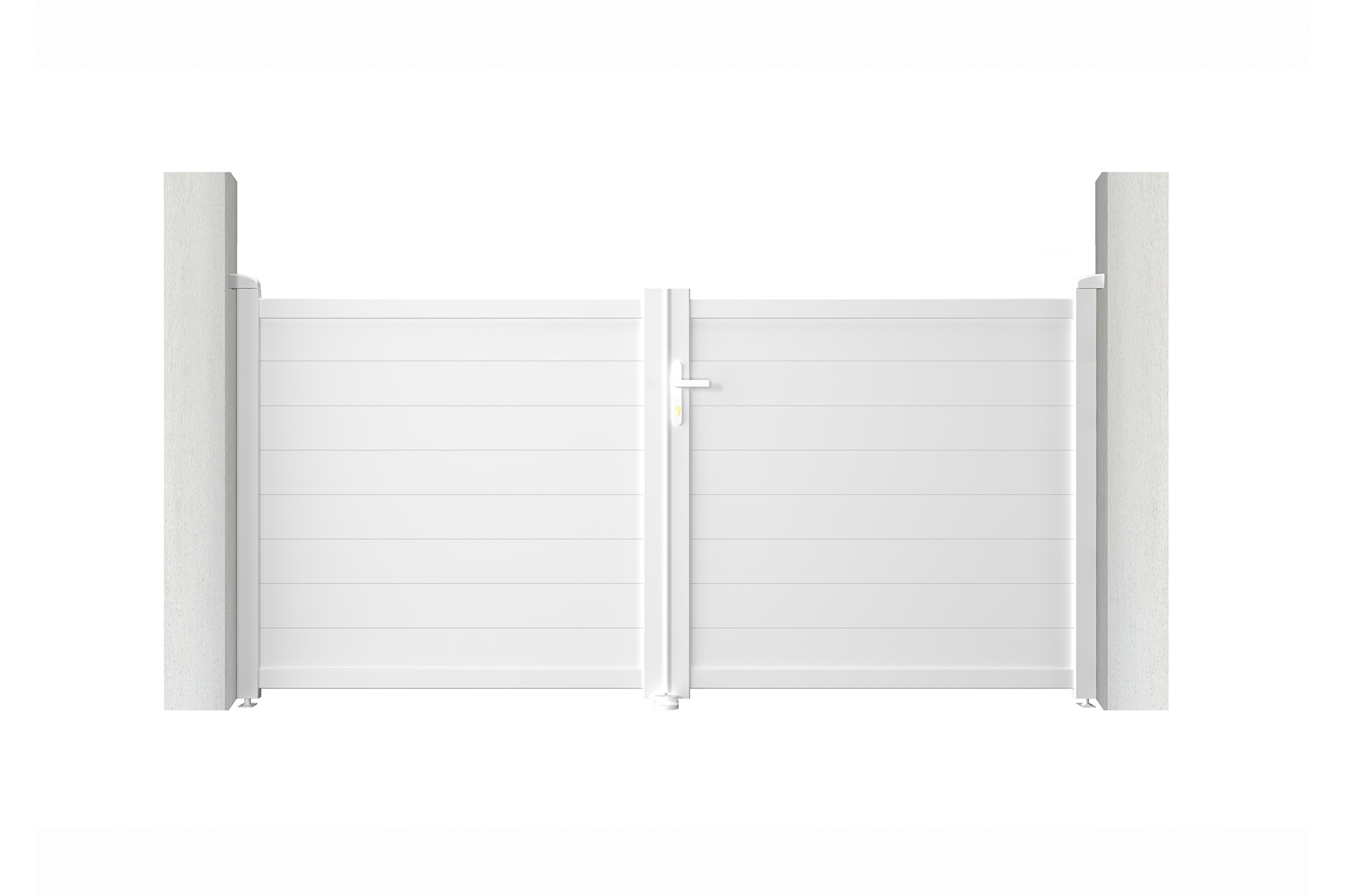 Portail battant motorisé 3m EIGER H.140cm blanc + Motorisation TANKER B250 2