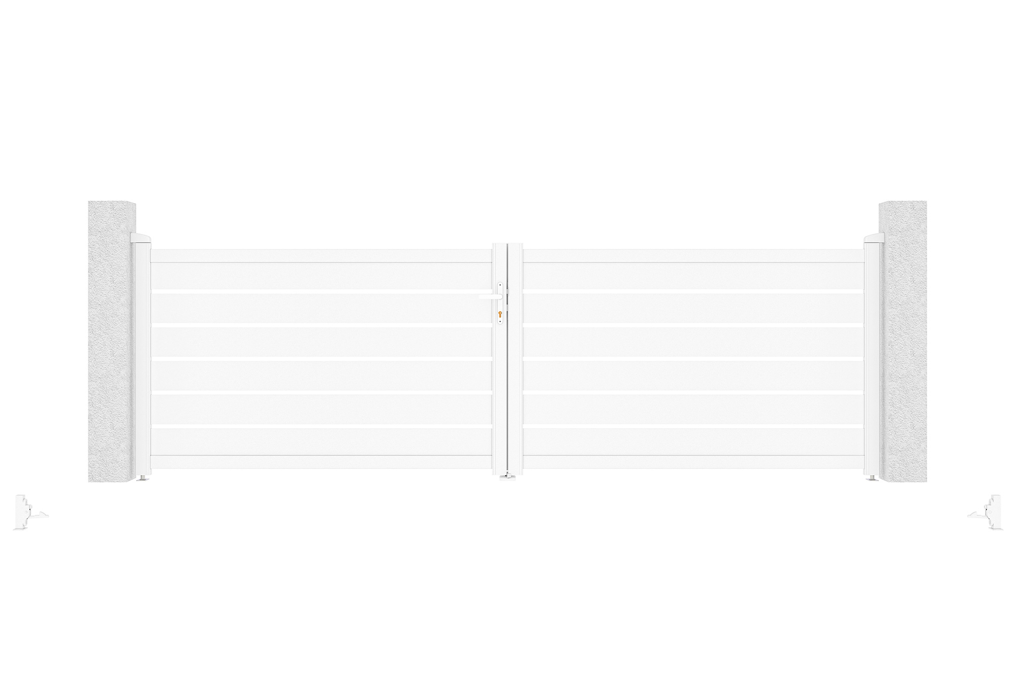 Portail battant motorisé 4m VOGEL H.120cm blanc + Motorisation TANKER B700 12
