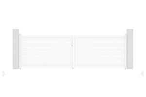 Portail battant motorisé 4m VOGEL H.120cm blanc + Motorisation TANKER B700 12