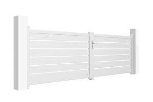 Portail battant motorisé 4m VOGEL H.120cm blanc + Motorisation TANKER B700 3