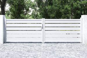 Portail battant motorisé 4m VOGEL H.120cm blanc + Motorisation TANKER B700 11