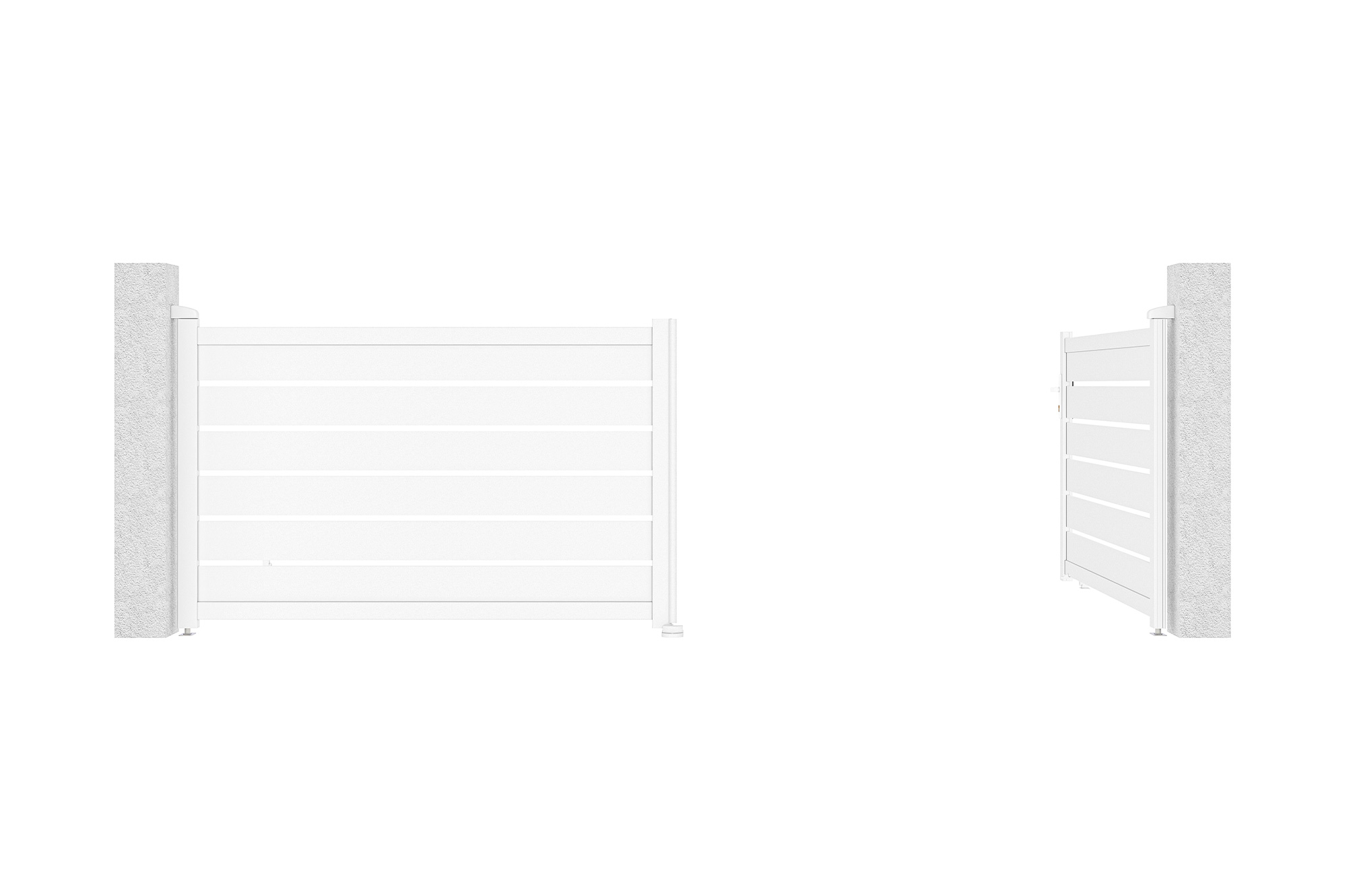 Portail battant motorisé 4m VOGEL H.120cm blanc + Motorisation TANKER B700 5