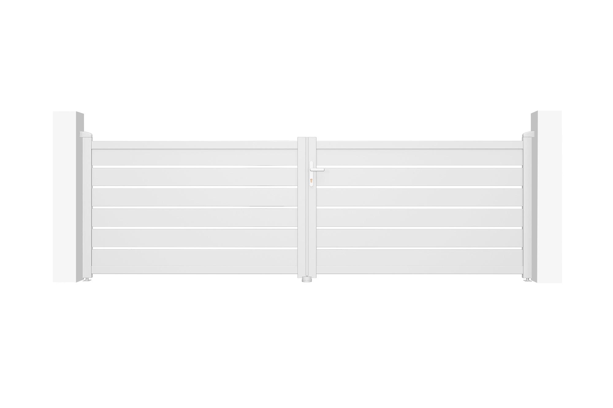 Portail battant motorisé 4m VOGEL H.120cm blanc + Motorisation TANKER B700 2