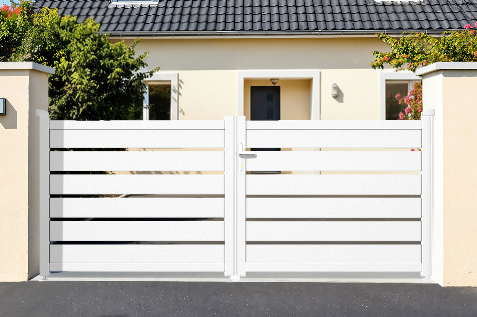 Portail battant 4m VOGEL H.120cm blanc 1