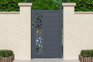 4m SUNNY swing gate, 160cm high, grey + 1m SUNNY pedestrian gate, 160cm high + 4 posts + Tanker B700 motor 19