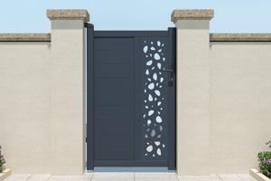 4m SUNNY swing gate, 160cm high, grey + 1m SUNNY pedestrian gate, 160cm high + 4 posts + Tanker B700 motor 20