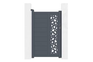 4m SUNNY swing gate, 160cm high, grey + 1m SUNNY pedestrian gate, 160cm high + 4 posts + Tanker B700 motor 18