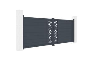 Doppelflügeltor aus Aluminium 4m SUNNY H.140cm grau 3