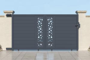 Portail coulissant 3m SUNNY H.160cm aluminium gris 4