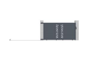 Portail coulissant 3m SUNNY H.160cm aluminium gris 3