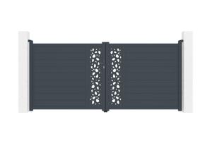 Portail battant 3,5m SUNNY H.160cm aluminium gris + 2 poteaux ELDA + motorisation Tanker B250 17