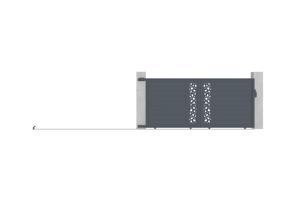 Schiebetor aus aluminium 3,5m SUNNY H.160cm grau 3
