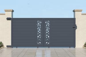 Schiebetor aus aluminium 3,5m SUNNY H.160cm grau 4