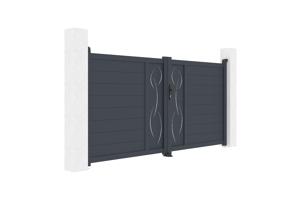 Puerta batiente exterior 3m LIFE Alt.140cm aluminio gris 3