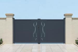 Puerta batiente exterior 3m LIFE Alt.140cm aluminio gris 6