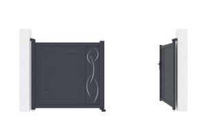 Puerta batiente exterior 3m LIFE Alt.140cm aluminio gris 5