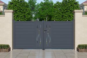 Puerta batiente exterior 3m LIFE Alt.140cm aluminio gris 2