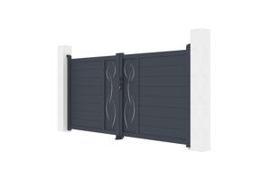 Puerta batiente exterior 3m LIFE Alt.140cm aluminio gris 4