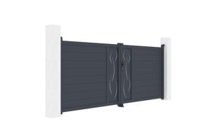 Swing gate 3,5m LIFE H.140cm grey aluminium 3