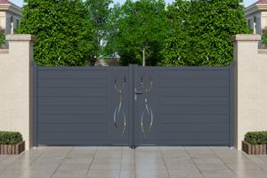 Swing gate 3,5m LIFE H.140cm grey aluminium 2