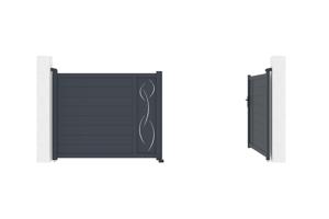 Swing gate 3,5m LIFE H.140cm grey aluminium 5