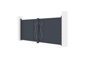 Swing gate 3,5m LIFE H.140cm grey aluminium 4