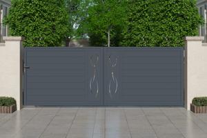 Schiebetor aus aluminium 4m LIFE H.140cm grau 2