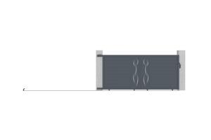 Portail coulissant 3,5m LIFE H.160cm + Portillon 1m LIFE H.160cm aluminium gris 3