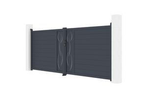 Doppelflügeltor aus Aluminium 4m LIFE H.160cm grau 4