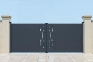 Doppelflügeltor aus Aluminium 4m LIFE H.160cm grau 6