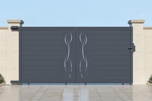 Puerta corredera exterior​ 3,5m LIFE Alt.180cm aluminio gris 4