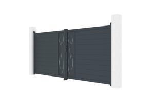 Portail battant 4m LIFE H.180cm gris 4