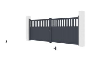 Swing gate 4m SANTIS H.140cm grey aluminium 9