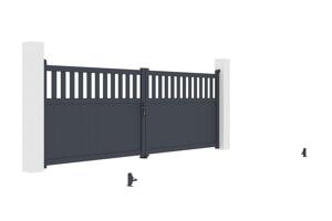 Swing gate 4m SANTIS H.140cm grey aluminium 7