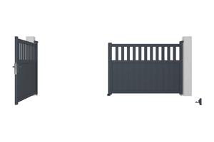 Swing gate 4m SANTIS H.140cm grey aluminium 10