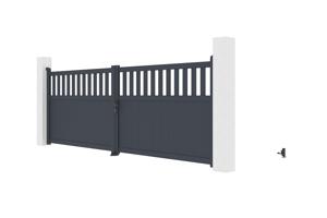 Swing gate 4m SANTIS H.140cm grey aluminium 2