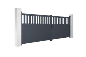 Swing gate 4m SANTIS H.140cm grey aluminium 3
