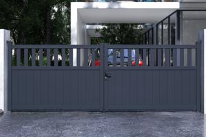 Swing gate 4m SANTIS H.140cm grey aluminium 5